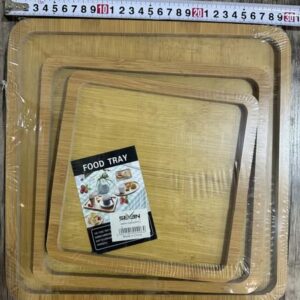 9-6 Wooden Serving Tray Set 3*1 Square