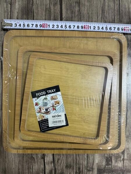 9-6 Wooden Serving Tray Set 3*1 Square