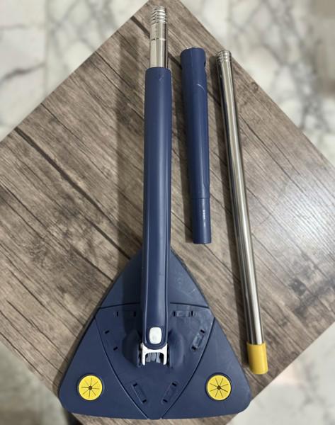 Triangular floor polisher with stick