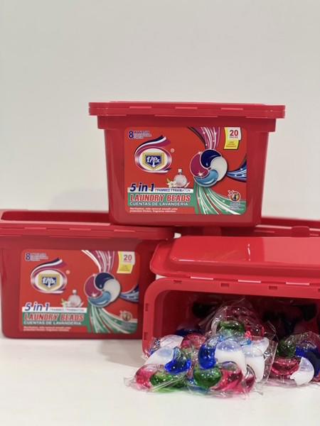 6-8 washing capsules, 20*1 plastic pack